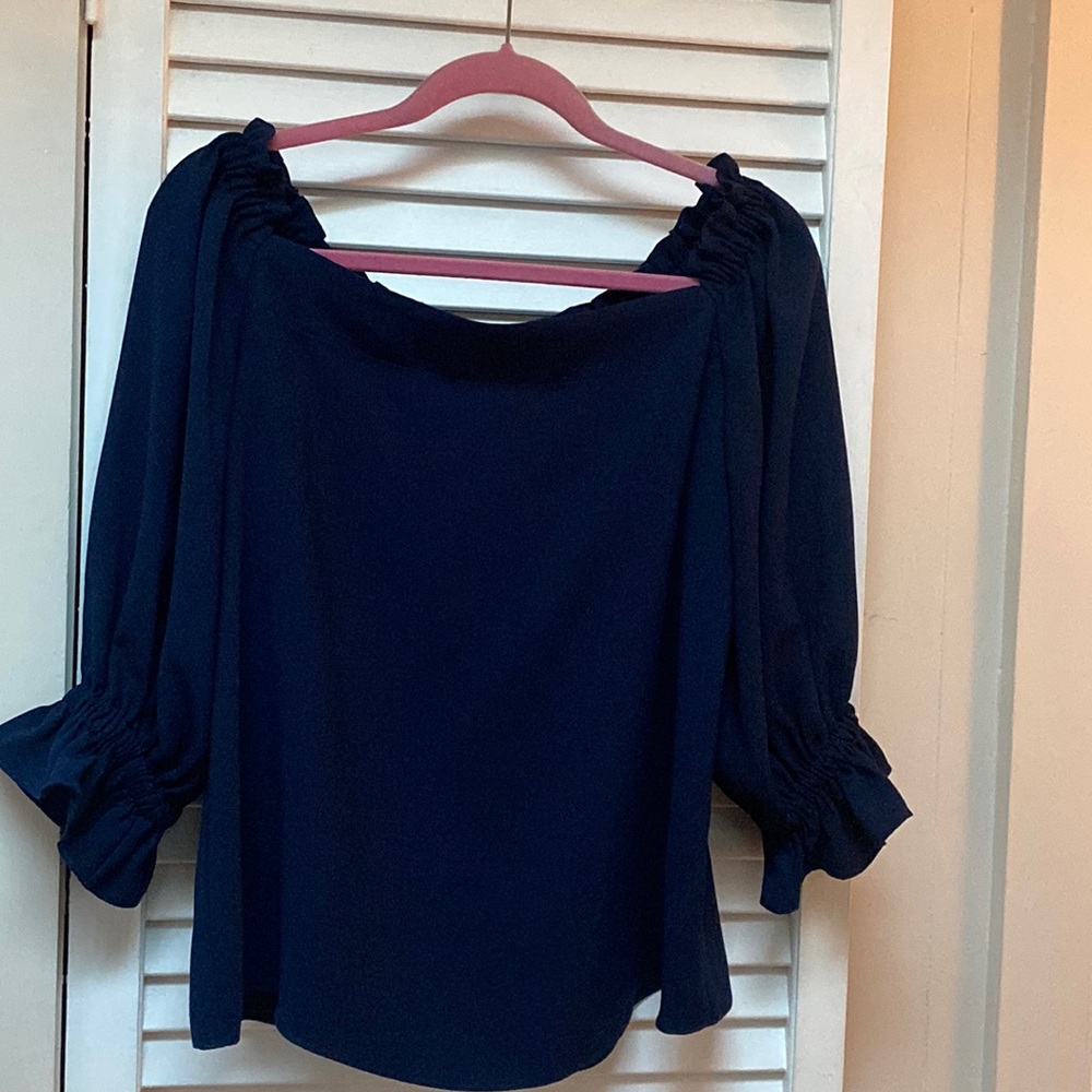 Trina Turk Equinox Navy Top size M